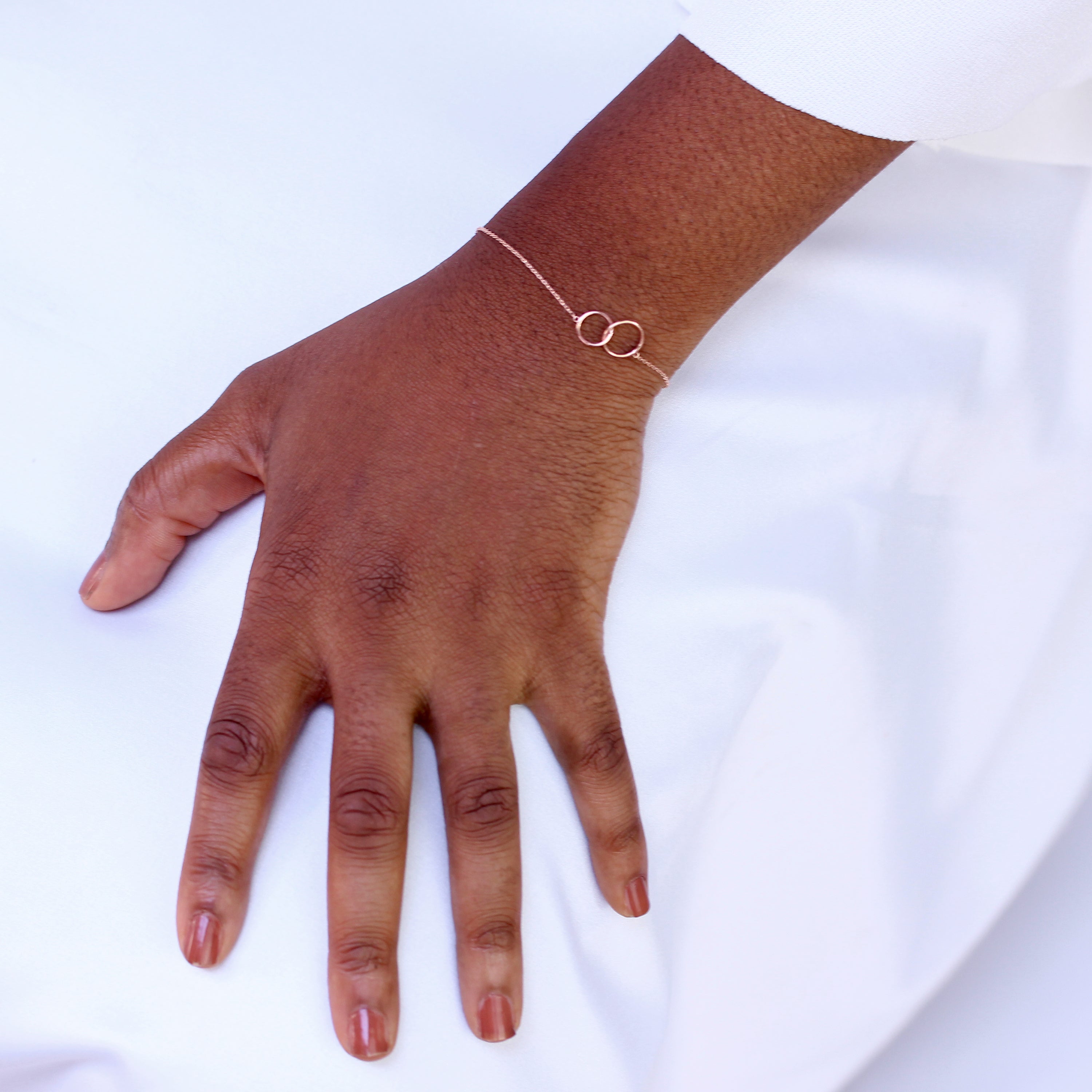 9ct Rose Gold 7 Inch Karma Circles Bracelet