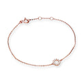 9ct Rose Gold & Clear CZ Crystal 7 Inch Karma Circle Bracelet