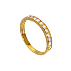 9ct Gold & Clear CZ Crystal Half Eternity Stacking Ring Size I-U