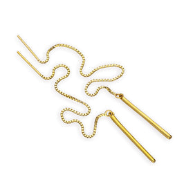 9ct Gold Bar Pull Through Earrings