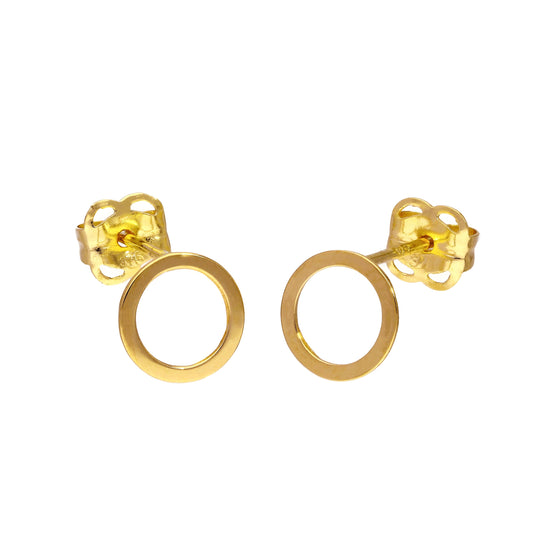 9ct Gold 6mm Circle Stud Earrings