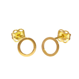 9ct Gold 6mm Circle Stud Earrings