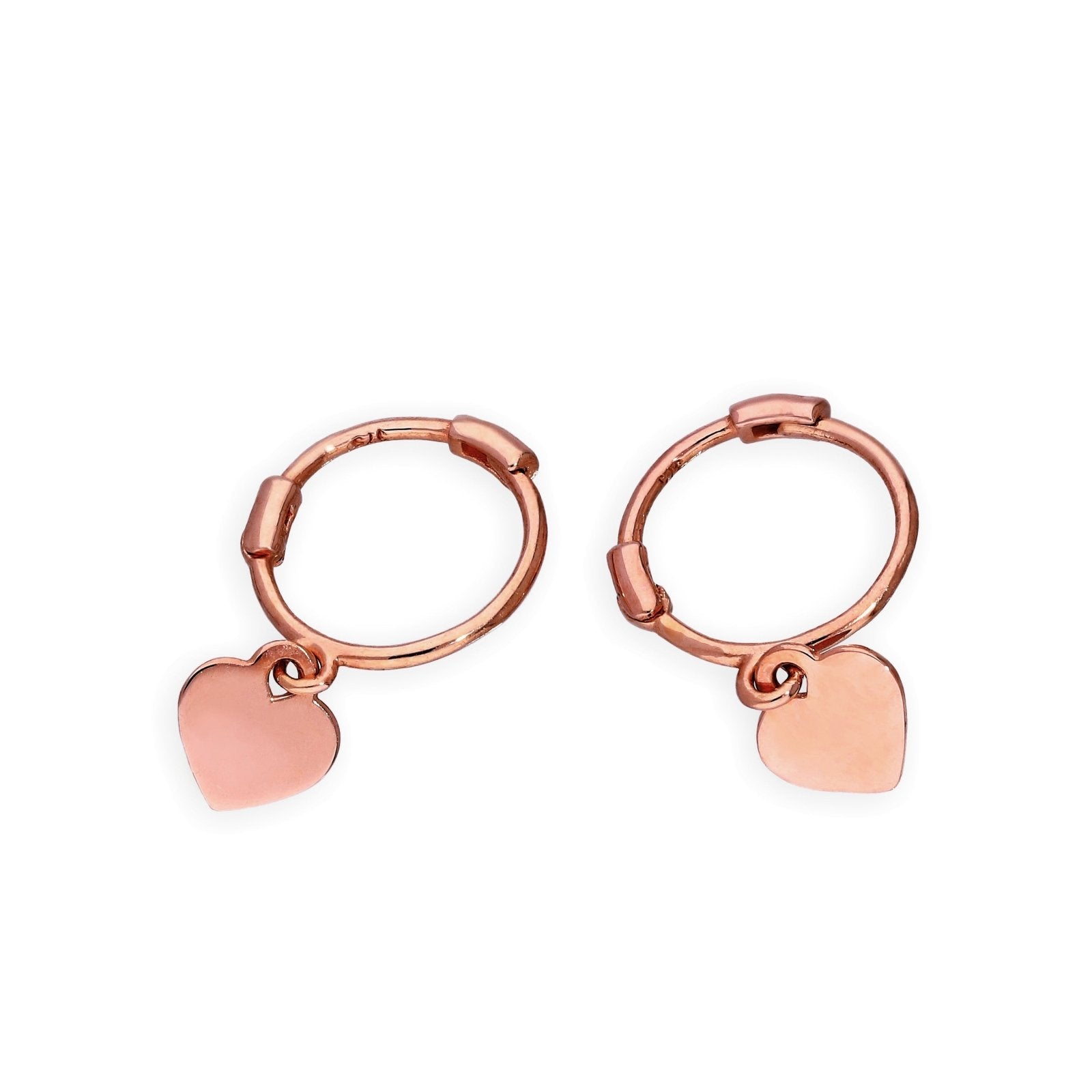 9ct Rose Gold Heart Hoop Earrings - jewellerybox