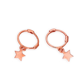 9ct Rose Gold Star Hoop Earrings