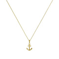 9ct Gold Anchor Pendant Necklace 16 - 20 Inches