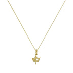 9ct Gold Leaf w Cut Out Heart Pendant Necklace 16 - 20 Inches