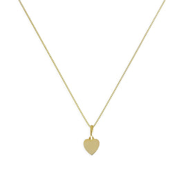 9ct Gold Small Engravable Heart Pendant Necklace 16 - 20 Inches