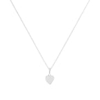9ct White Gold Small Engravable Heart Pendant Necklace 16 - 20 Inches