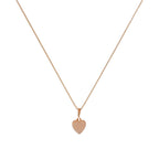 9ct Rose Gold Small Engravable Heart Pendant Necklace 16 - 18 Inches