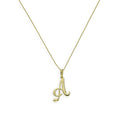 9ct Gold Fancy Calligraphy Script Letter A Pendant Necklace 16 - 20 Inches