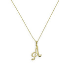 9ct Gold Fancy Calligraphy Script Letter A Pendant Necklace 16 - 20 Inches
