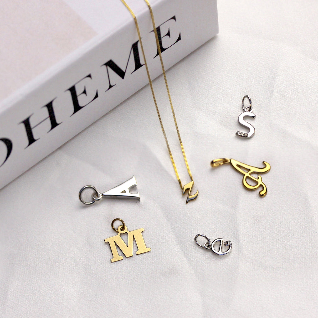 Lightweight Small 9ct Gold Initial Letter Charms A - Z