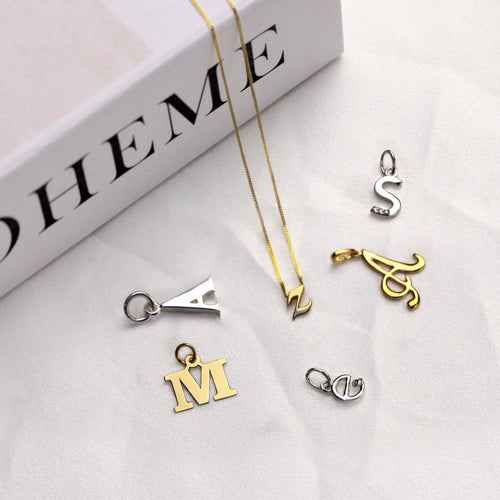 Lightweight Small 9ct Gold Initial Letter Charms A - Z