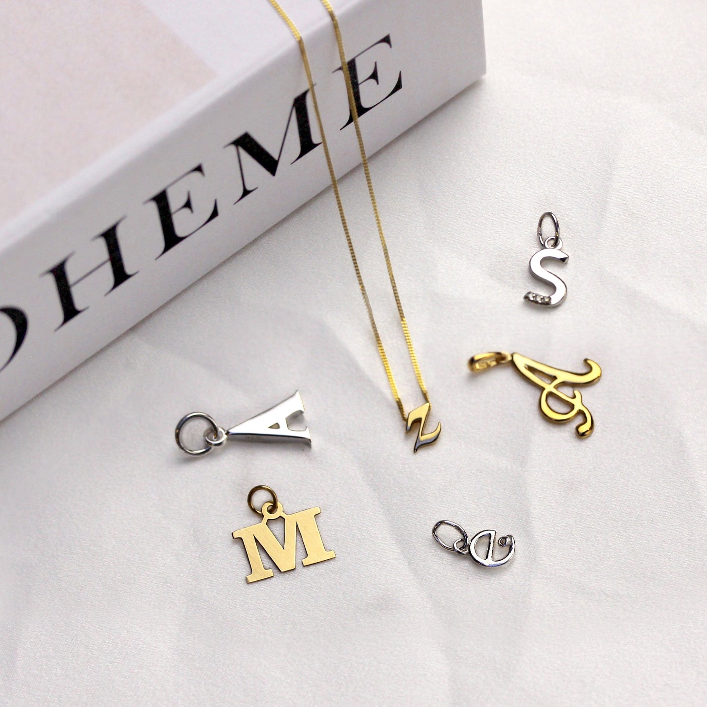 Sterling Silver 0.4pts Diamond Alphabet Letter Pendant A - Z