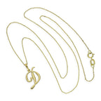 9ct Gold Fancy Calligraphy Script Letter D Pendant Necklace 16 - 20 Inches