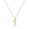 9ct Gold Fancy Calligraphy Script Letter I Pendant Necklace 16 - 20 Inches