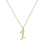 9ct Gold Fancy Calligraphy Script Letter I Pendant Necklace 16 - 20 Inches