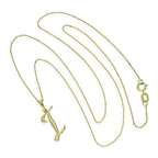 9ct Gold Fancy Calligraphy Script Letter I Pendant Necklace 16 - 20 Inches