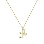 9ct Gold Fancy Calligraphy Script Letter K Pendant Necklace 16 - 20 Inches