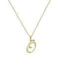 9ct Gold Fancy Calligraphy Script Letter O Pendant Necklace 16 - 20 Inches