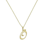 9ct Gold Fancy Calligraphy Script Letter O Pendant Necklace 16 - 20 Inches