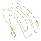 9ct Gold Fancy Calligraphy Script Letter P Pendant Necklace 16 - 20 Inches