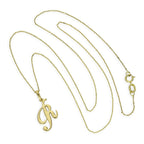 9ct Gold Fancy Calligraphy Script Letter R Pendant Necklace 16 - 20 Inches