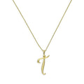 9ct Gold Fancy Calligraphy Script Letter T Pendant Necklace 16 - 20 Inches