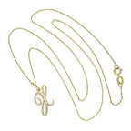 9ct Gold Fancy Calligraphy Script Letter X Pendant Necklace 16 - 20 Inches