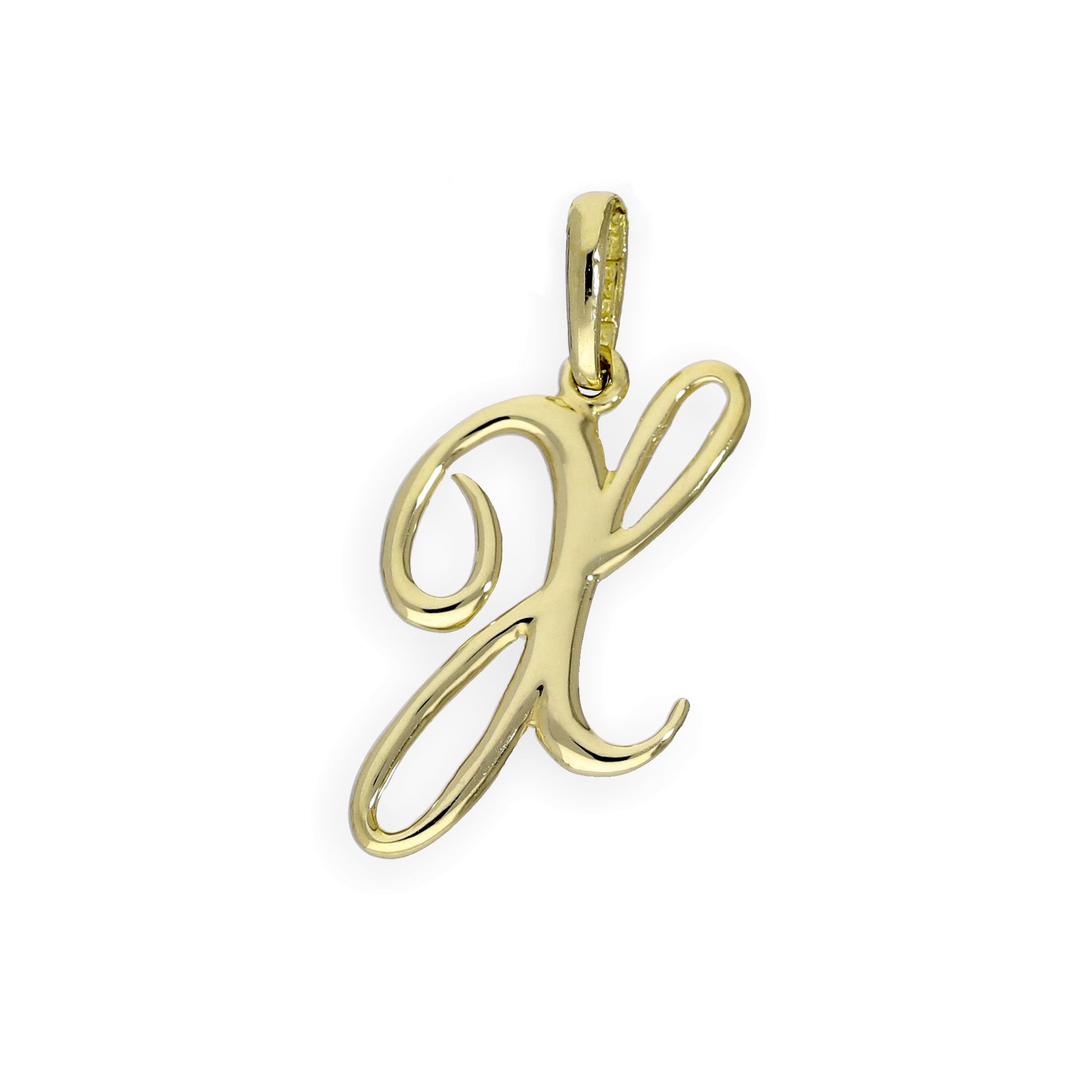 9ct Gold Fancy Calligraphy Script Letter Charms A - Z