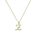 9ct Gold Fancy Calligraphy Script Letter Z Pendant Necklace 16 - 20 Inches