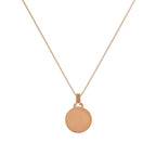 9ct Rose Gold Small Engravable Circle Pendant Necklace 16 - 18 Inches
