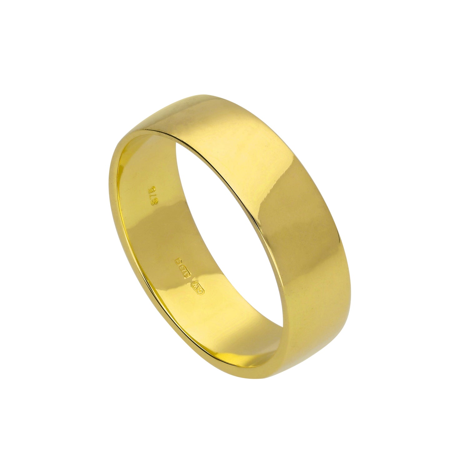 9ct Gold Engravable 6mm Wedding Band Ring Size I - U