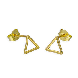 9ct Gold Open Triangle Stud Earrings