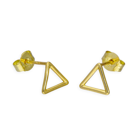 9ct Gold Open Triangle Stud Earrings