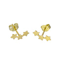 9ct Gold Triple Star Stud Earrings