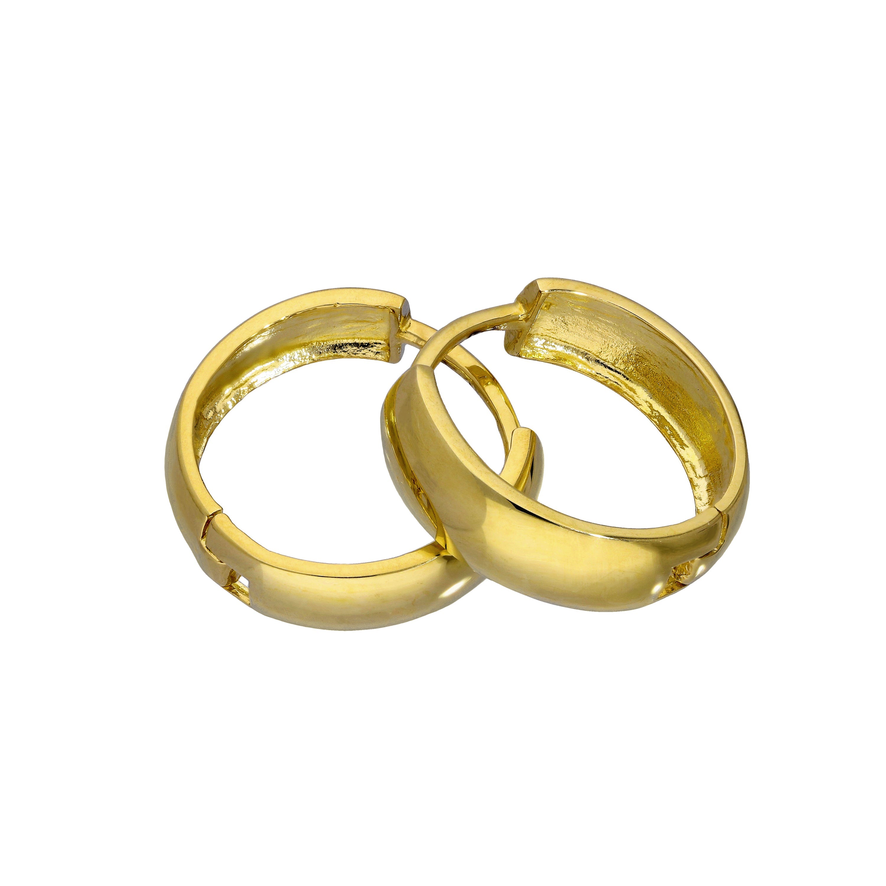9ct Gold 14mm Hinged Huggie Hoops