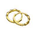 9ct Gold Half Twisted 13mm Hinged Huggie Hoops