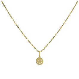 9ct Gold Smiley Face Pendant Necklace 16 - 20 Inches