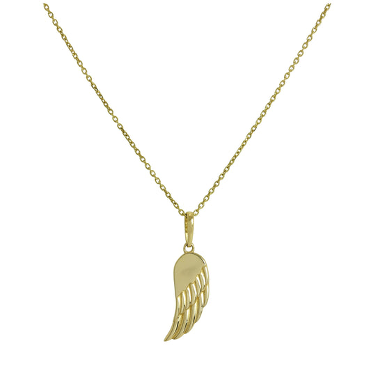 9ct Gold Angel Wing Pendant Necklace 16 - 20 Inches