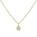9ct Gold Heart Eyes Emoji Pendant Necklace 16 - 20 Inches