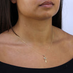 9ct Gold & Blue Enamel Dreamcatcher Pendant Necklace 16 - 20 Inches