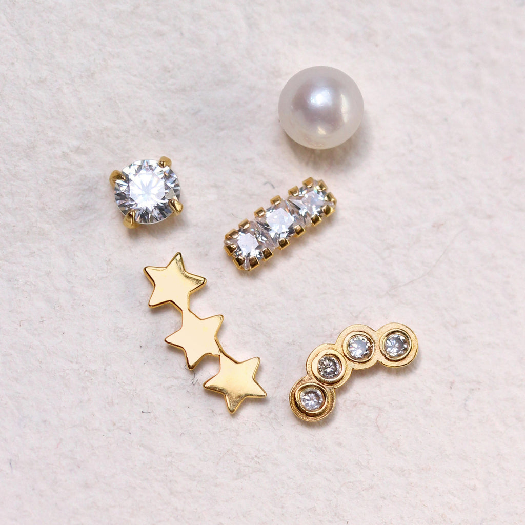 9ct Gold & 4mm Pearl Labret
