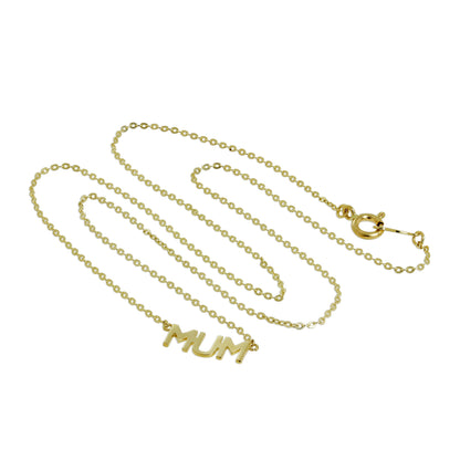 9ct Gold Mum Pendant with 16 Inch Chain