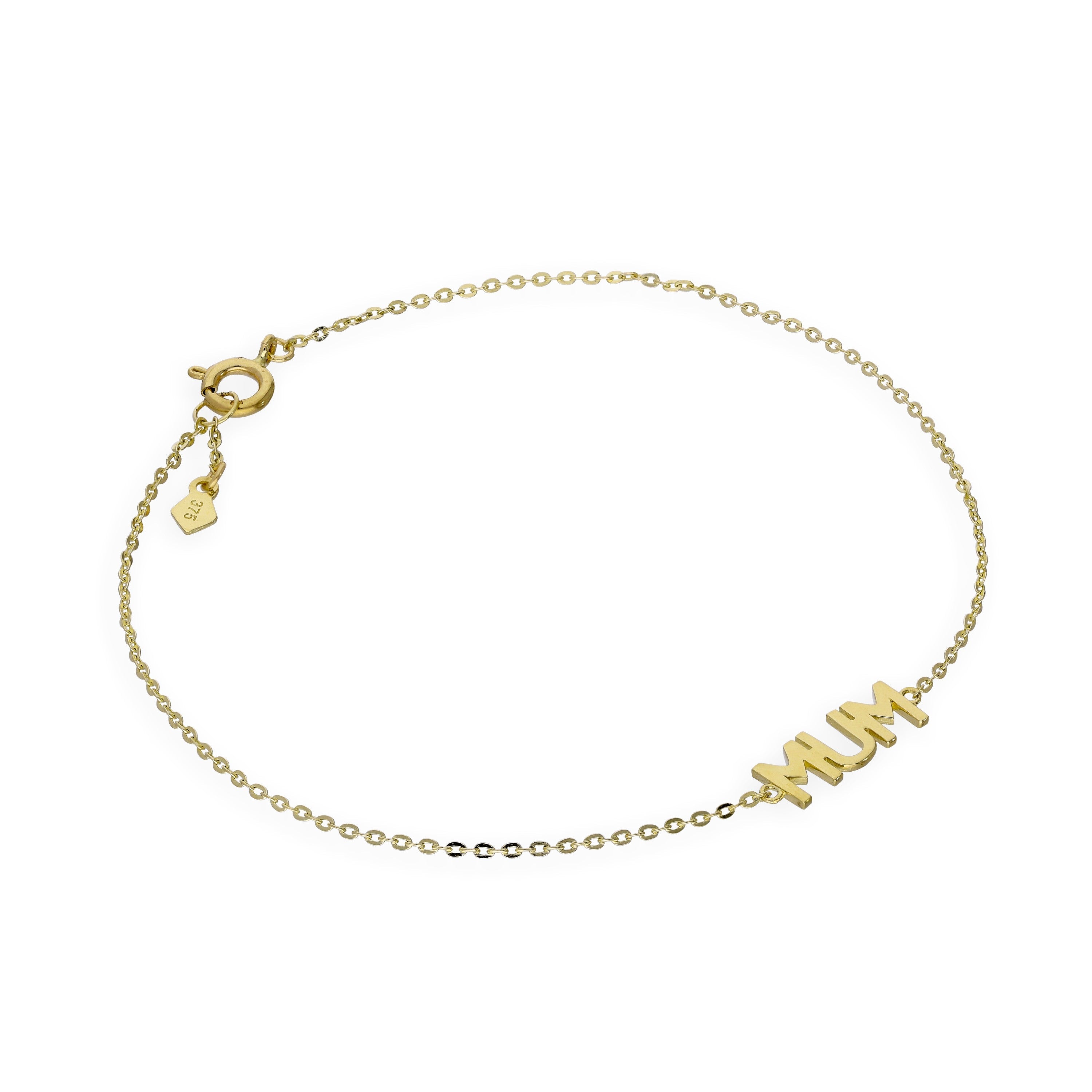 9ct Gold 7 Inch Mum Bracelet