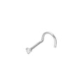 9ct White Gold & Clear CZ Crystal 24Ga Nose Screw