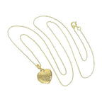 Small 9ct Gold Engravable Heart Locket with Floral Design on Chain 16-20 Inches