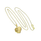 9ct Gold Engravable Two Tone Matt & Polished Heart Locket 16-20 Inches