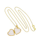 9ct Gold Engravable Two Tone Matt & Polished Heart Locket 16-20 Inches