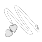 9ct White Gold Heart Locket on Chain with Rays of Sunlight Design 16 - 18 Inches